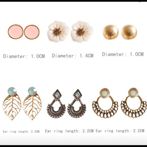 🔻PRICE TO SELL🔻FINAL🔻FASHION EARRINGS 6 PAIRS - Picture 5 of 5
